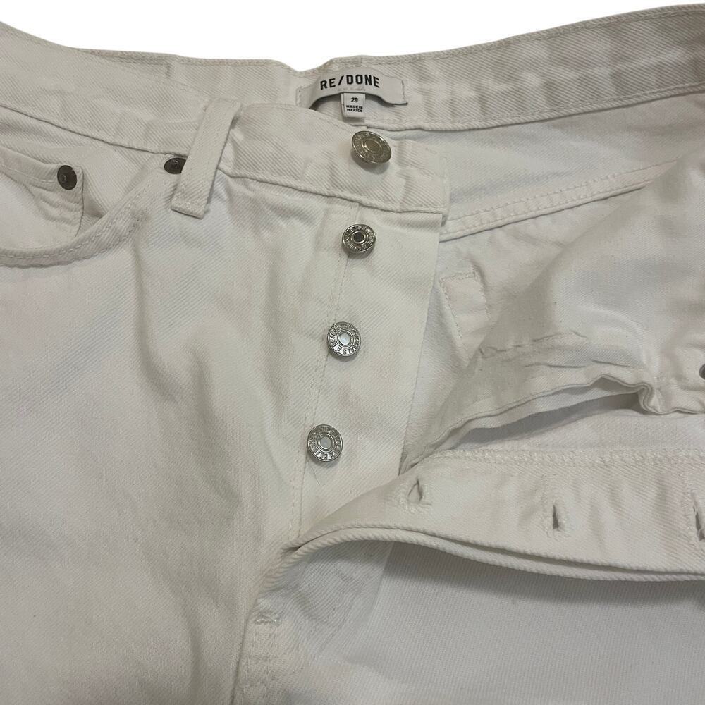 RE/DONE High Rise Stove Pipe Jeans | White Denim, 100% Cotton, 29, MSRP $265 - Picture 5 of 8